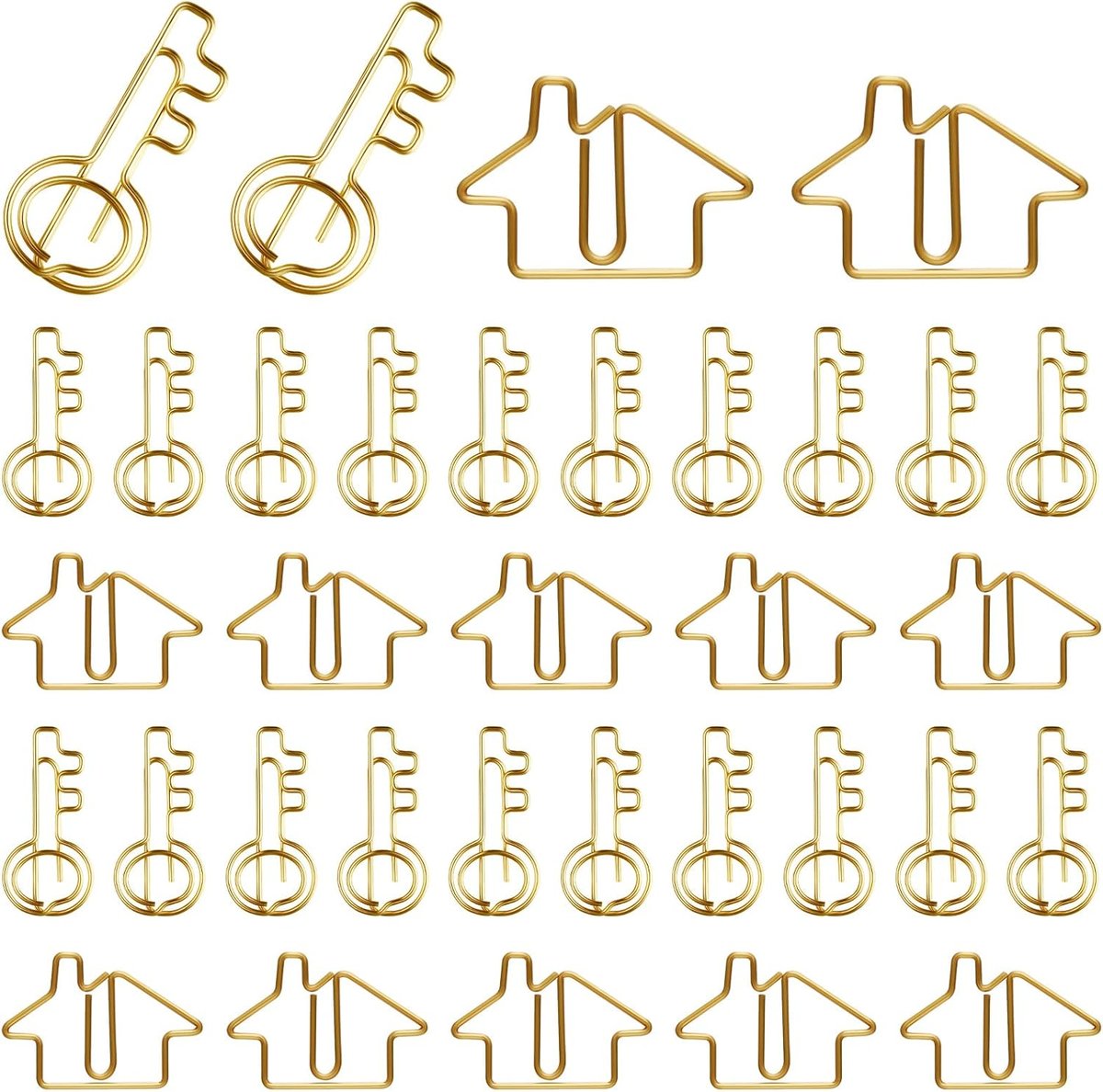 House and key-shaped paper clips