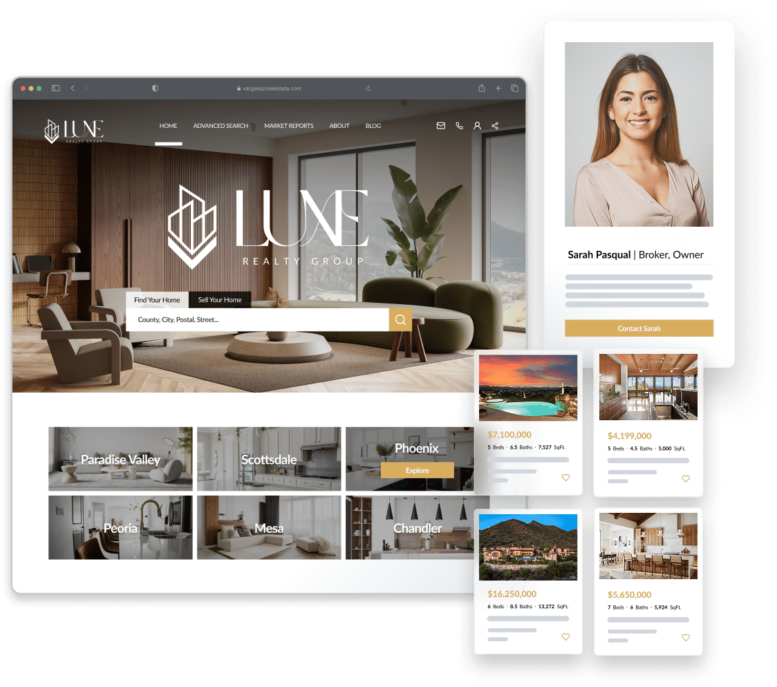 A preview of Real Geeks’ Anna Modern website template